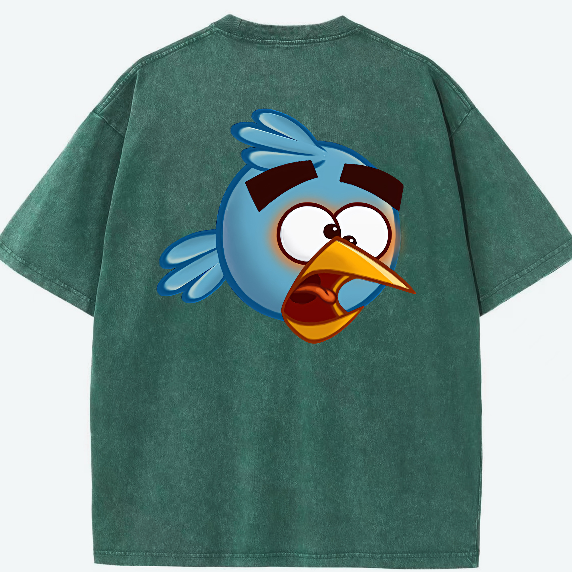 （画像用） Angry Birds アングリーバード 綿100% ヴィンテージ風 半袖Tシャツ（背面プリント）